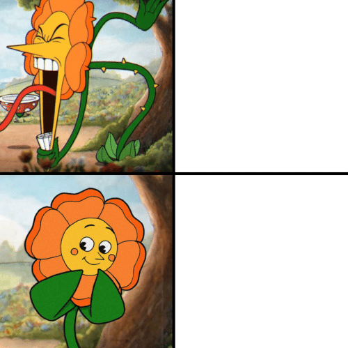 Kwiat Cagney Carnation z Cuphead – czysty szablon