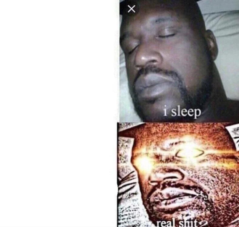 I Sleep / Real Shit Meme (Sleeping Shaq) - czysty szablon