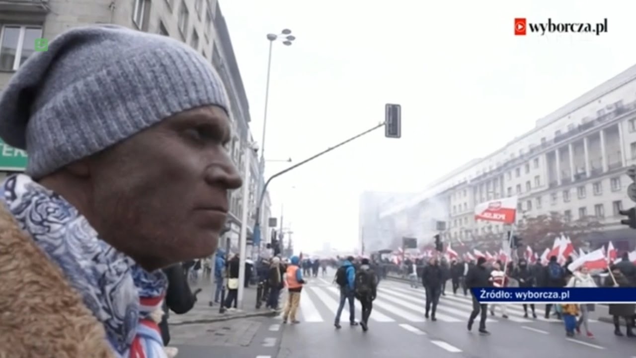 Murzyn na Marszu Niepodległości